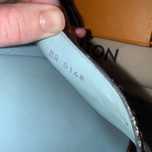 Louis Vuitton Lock It Monogram Mules Slides Sandals Blue Brown size 40 Authentic - Picture 2 of 7